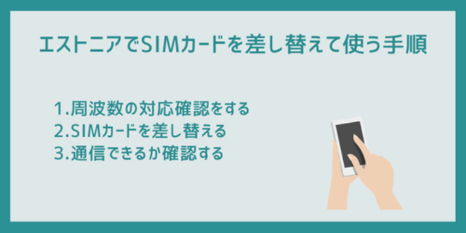 エストニアでSIMカードを差し替えて使う手順
1.周波数の対応確認をする
2.SIMカードを差し替える
3.通信できるか確認する